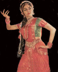 Выход Сатья Бхамы (Ямини Кришнамурти): она демонстрирует свои достоинства. Она заставила богов отдать ей райское дерево - Париджата.